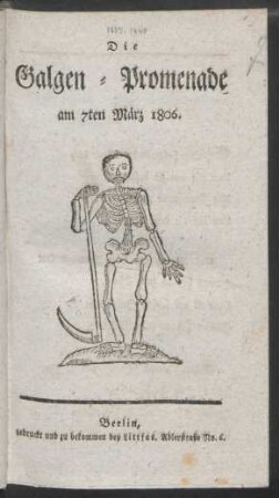 Die Galgen-Promenade am 7ten März 1806
