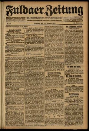 Ausgabe vom Dienstag, den 16. Januar 1917.