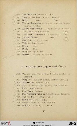 F. Arbeiten aus Japan und China (Nr. 560-611)