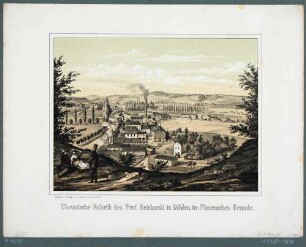 Die Chemische Fabrik des Prof. Reichardt in Döhlen (Freital, 1821 gegründet), aus dem Album der Sächsischen Industrie, Bd. 1, 1856