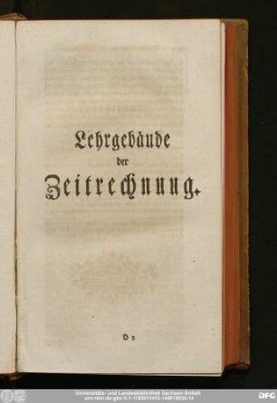 Lehrgebäude der Zeitrechnung.