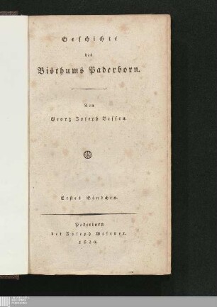 1: Geschichte des Bisthums Paderborn