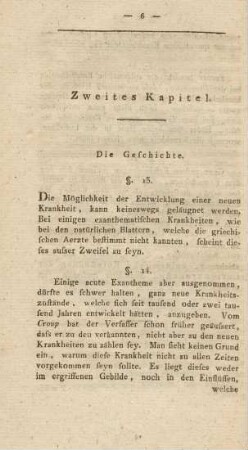 Zweites Kapitel. Die Geschichte