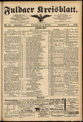 Zweite Ausgabe vom Donnerstag, den 13. November 1902.