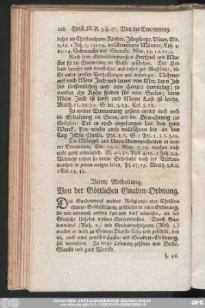 Vierte Abtheilung, Von der Göttlichen Gnaden-Ordnung.