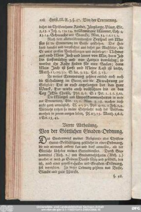 Vierte Abtheilung, Von der Göttlichen Gnaden-Ordnung.