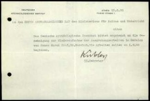 K. Kübler an griech. Bildungsministerium
