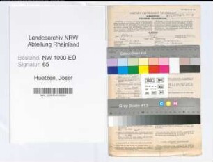 Entnazifizierung Josef Huetzen, geb. 15.05.1892 (Lehrer)