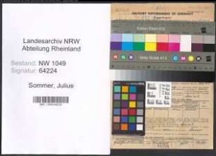 Entnazifizierung Julius Sommer , geb. 02.08.1902 (Haendler)