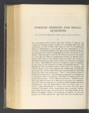 Foreign missions and social questions