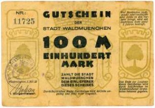 Geldschein / Notgeld, 100 Mark, 1.12.1922