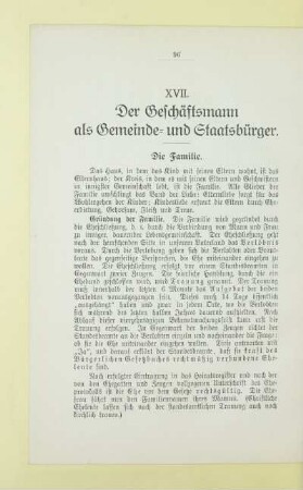 XVII. Der Geschäftsmann als Gemeinde- und Staatsbürger