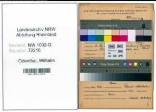 Entnazifizierung Wilhelm Odenthal, geb. 26.02.1895 (Kaufmann)