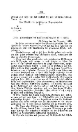 Schulwesen im Regierungsbezirk Merseburg : [V. Elementarschulwesen]
