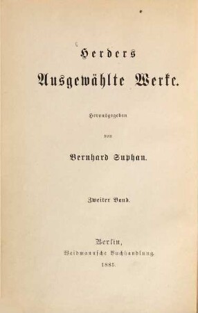 Herders ausgewählte Werke, 2