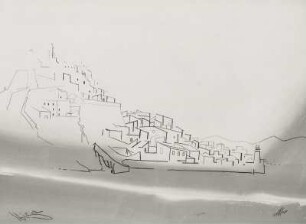 Konstruktive Stadtlandschaft am Meer