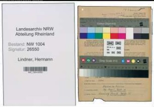 Entnazifizierung Hermann Lindner , geb. 03.11.1895 (Weichensteller)