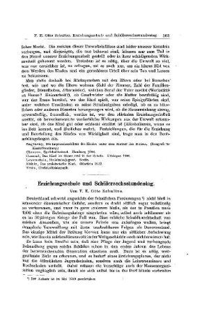 Erziehungsschule und Schülersechsstundentag