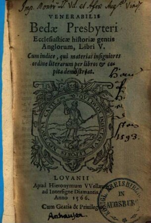 Ecclesiasticae historiae gentis Anglorum libri V.