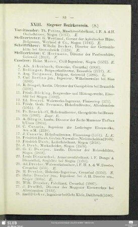 XXIII. Siegener Bezirksverein.