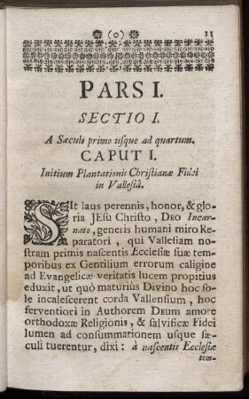 Sectio I. A Sæculo primo usque ad quartum.