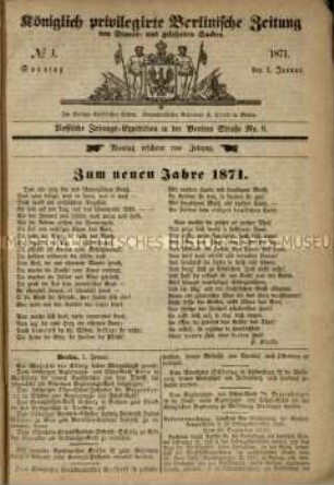 Zeitung für die Allgemeine Öffentlichkeit. 1871