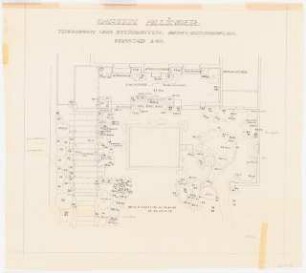 Garten Allinger, Berlin-Dahlem: Terrassen und Steingarten: Bepflanzungsplan 1:50