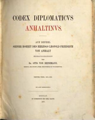 Codex diplomaticus Anhaltinus. 3, 1301 - 1350