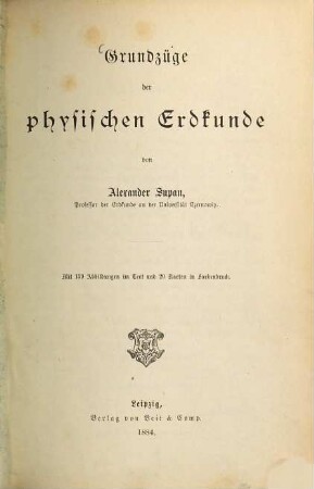 Grundzüge der physischen Erdkunde