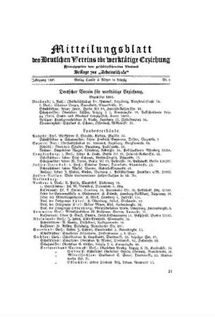 Mitteilungsblatt des Deutschen Vereins für werktätige Erziehung