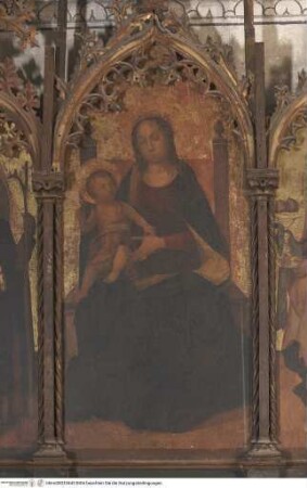 Antonius Abbas-Triptychon, Thronende Muttergottes