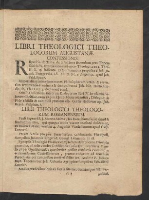 Libri Theologici Theologorum Romanensium.