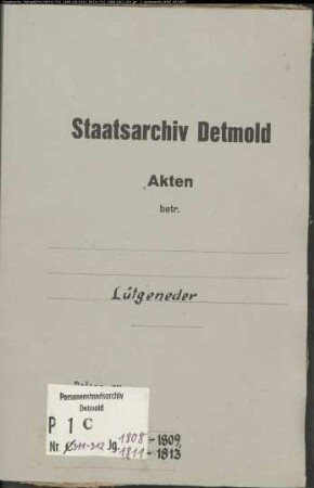 Belegakten zum Heiratsregister der katholischen Gemeinde Lütgeneder, Kreis Warburg (1808-1809, 1811-1813)