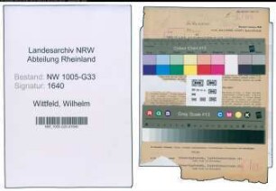 Entnazifizierung Wilhelm Wittfeld , geb. 14.09.1884 (Lehrer)
