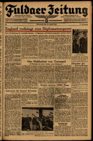 Ausgabe vom Mittwoch, den 19. April 1944.