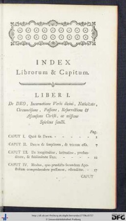 Index Librorum Et Capitum.
