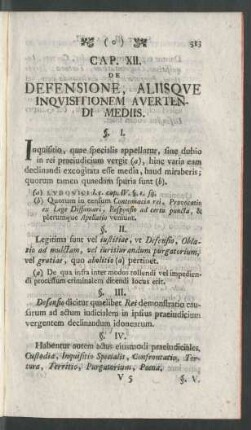 Cap. XII. De Defensione, Aliisque Inquisitionem Avertendi Mediis
