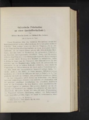 Galvanische Polarisation an einer Quecksilberkathode.