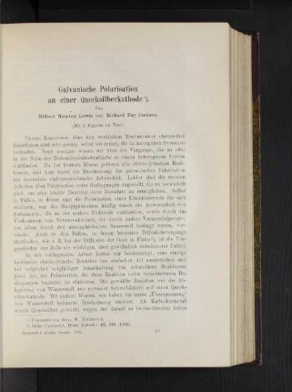 Galvanische Polarisation an einer Quecksilberkathode.