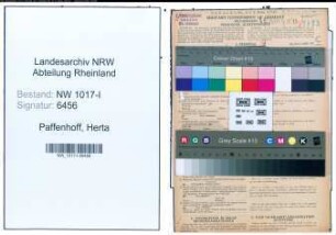 Entnazifizierung Herta Paffenhoff , geb. 16.06.1907 (Bueglerin)