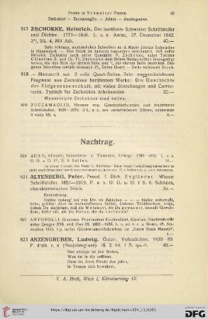 Nachtrag (Nr. 820 - 991)