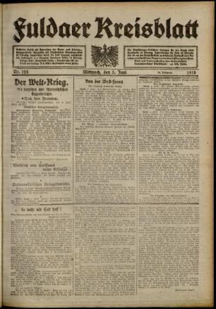 Ausgabe vom Mittwoch, den 05. Juni 1918.