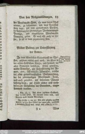 Milder Beitrag zur Unterstützung der Armen.
