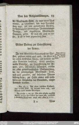 Milder Beitrag zur Unterstützung der Armen.