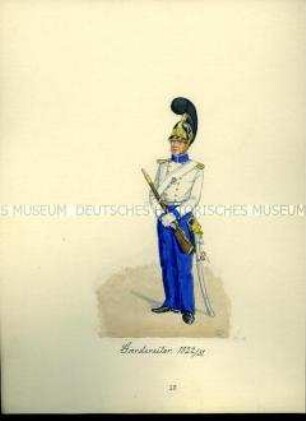 Uniformdarstellung, Reiter des Garde-Reiter-Regiments, Sachsen, 1822/1831.