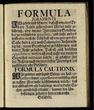 Formula Juramenti.