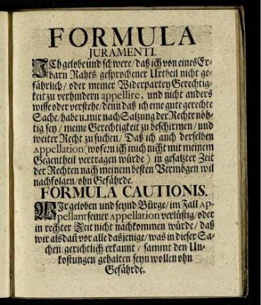 Formula Juramenti.