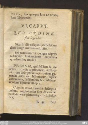 VI. Caput. Quo Ordine sint legendae.