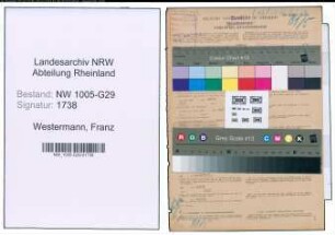 Entnazifizierung Franz Westermann , geb. 13.12.1892 (Bahnsekretaer)