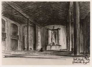 Katholische Kirche, Glashütte: Perspektivische Innenansicht